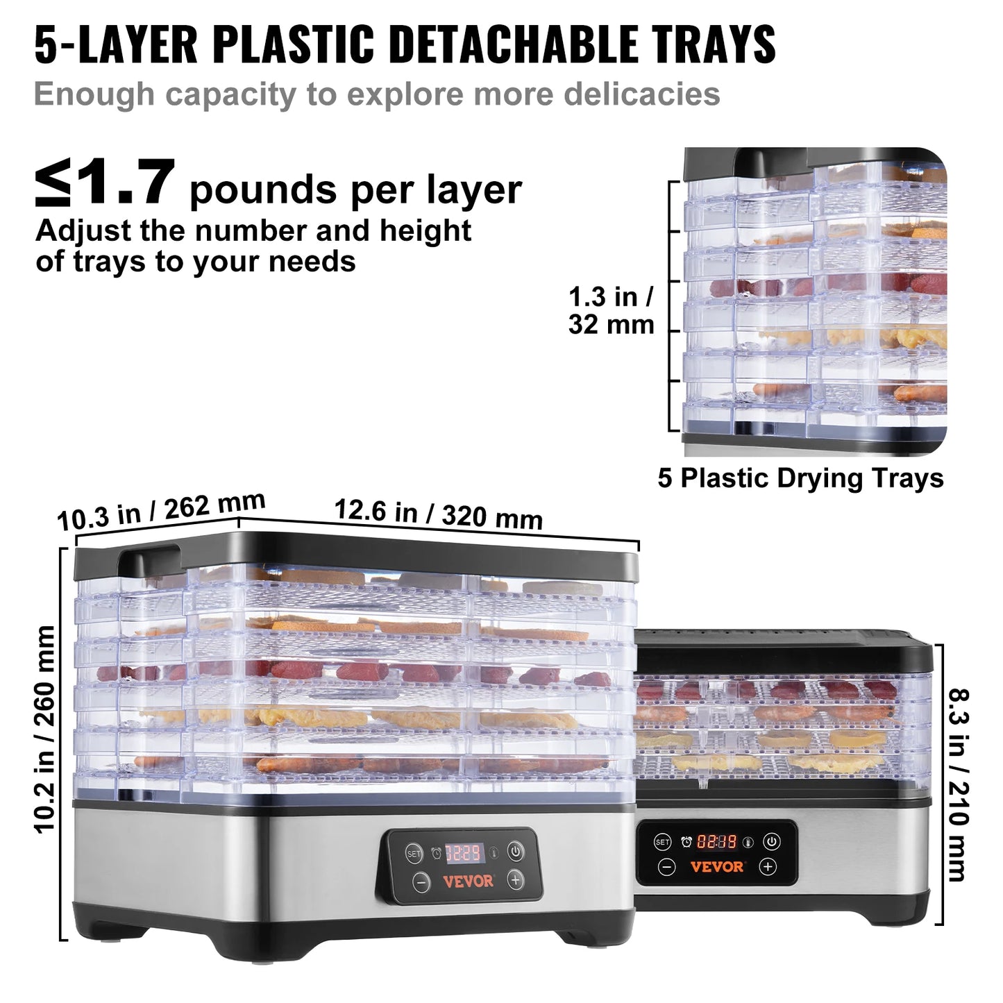 5 Tray Food Dehydrator Machine