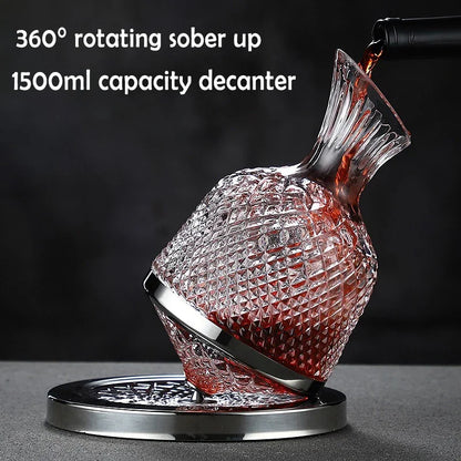 High Grade Crystal Glass 360 Rotating Decanter