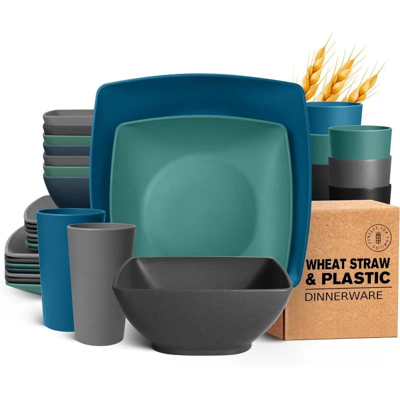 32 piece square dinnerware set clearance